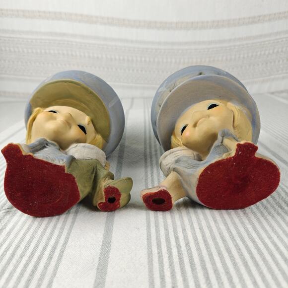 Vintage UCTCI Japan Ceramic Figurines Rare Set Boy Girl 7” Collectible - Picture 3 of 10